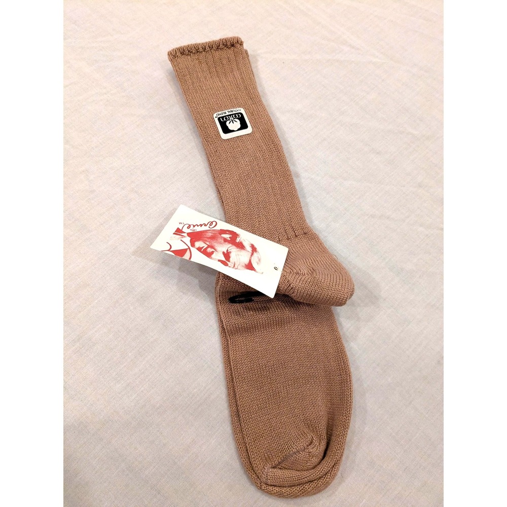 Vintage Arnie Golf Socks Mens 10-13 Tan Khaki Mercerized Cotton Dress Crew Sears